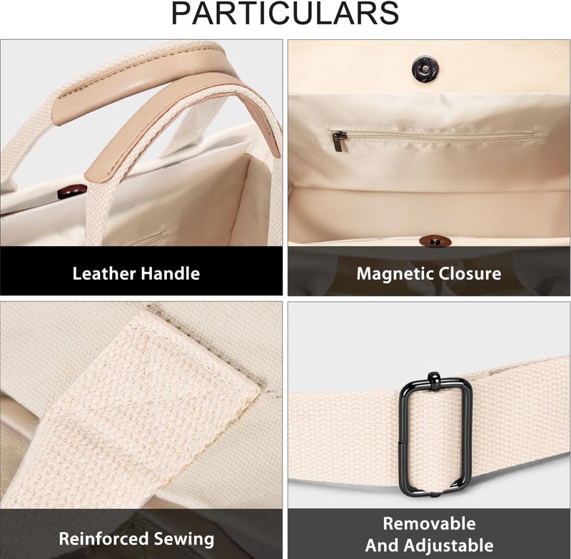 GASSDA Tote Bags for Women Canvas Tote Purse Crossbody with Pockets Top Handle Shoulder Satchel Bag for Women - Image 5